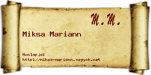 Miksa Mariann névjegykártya