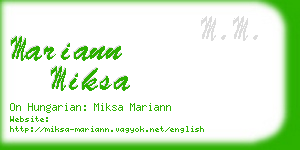 mariann miksa business card